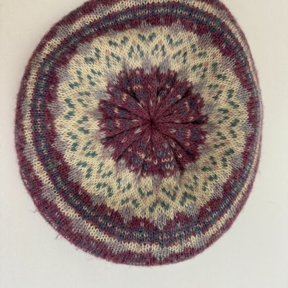 Vintage Knitted  Set of 3 Scarf Hat Beret Gloves NORDIC STYLE  Winter - Picture 14 of 14